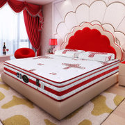 寝尚席梦思床垫棕垫1.5 1.8米椰棕乳胶双人两用婚庆床垫(红色 1800*2000)