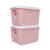 禧天龙Citylong 60L大号蝶彩收纳箱带滑轮环保塑料储物箱家用整理箱2个装(粉红)
