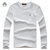 秋装新款战地吉普AFSJEEP圆领长袖T恤衫 79891男士纯棉弹力polo衫(白色)