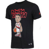 阿迪达斯男装 2016夏季新款篮球NBA图案运动休闲短袖T恤AY0220 AY0221 AY0223(黑色 2XL)