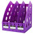天色文件架 三格塑料文件栏 置物架文件座书立架(紫色)