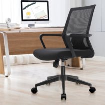 云艳YY-LCL643 人体工学电脑椅转椅职员办公椅黑色网布升降可控椅子(默认 默认)