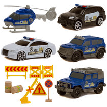 凯利特警车组合飞机吉普车合金车模男孩小汽车模型儿童仿真车玩具(76514警车套装)