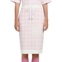 THOM BROWNE女士粉色纹格纹饰贴袋半裙 FJK010A-04902-68040粉 时尚百搭
