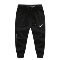 耐克Nike运动裤男款夏季舒适休闲针织时尚七分短裤跑步裤(黑色)