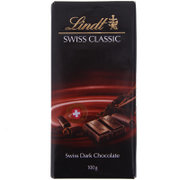 瑞士原装进口零食 瑞士莲(Lindt) 经典排装 纯味黑巧克力 100g
