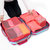 红凡 旅行收纳袋六件套装 行李箱整理袋衣服旅游出差衣物内衣收纳包(玫红色)