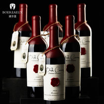 波尔亚法国原瓶原装进口干红14度风干葡萄酒AOC红酒6支送礼盒整箱(6支礼盒装)