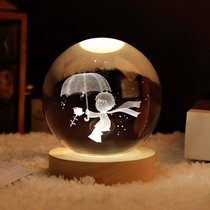 创意发光小王子水晶球小摆件卧室桌面装饰女朋友男生送人生日礼物