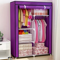 蜗家无纺布组合安装 简易家具布衣柜 布衣橱1305(紫色 1305)