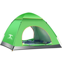 帐篷户外野营3-4人全自动野外帐篷套装户外旅游加厚防雨露营帐篷(绿色)