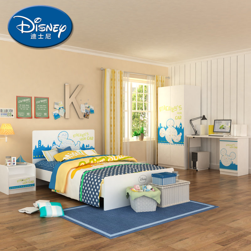 迪士尼酷漫居儿童成套家具卧室组合儿童床套装衣柜书桌米奇系列床床头
