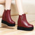 冬季英伦马丁靴短筒新款短靴秋冬季女鞋靴子LK-A1862(红色 38)