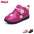 Belle/百丽1-3岁女童秋冬新款婴童鞋加绒宝宝鞋婴儿学步鞋儿童运动鞋DE5911(14.5码 桃红)