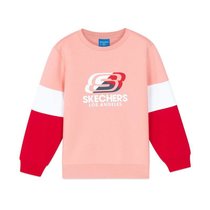 Skechers斯凯奇童装20新款秋装女童拼接撞色时尚套头卫衣L320G025(L320G025-00P3 130cm)