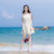阿琳家201夏季新款韩版女装修身气质露肩小礼服一字肩连衣裙裙子(乳白色)(L)
