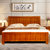 木巴现代简约中式橡胶木床1.8米 中式古典橡胶木实木床双人床(胡桃色c205 默认)