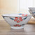 拉面碗 7.5拉面高脚陶瓷碗 防烫景德镇面条碗日式 和风斗笠碗餐具(1个红韵)