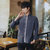 森雷司衬衫男士长袖春季韩版休闲潮流薄款衬衫(深蓝色 L)