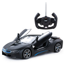 星辉Rastar 遥控车 1:14新宝马i8充电遥控开门汽车模型儿童玩具车(黑色)