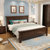 皮耐迪 美式乡村 全实木床1.8米 双人橡木床1.5米卧室家具(胡桃色（框架排骨架床板） 床+床头柜*2)