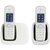 飞利浦（PHILIPS）DCTG490Duo来电显示语音报号无绳电话机（白色）（电话簿容量百条，2.0英寸液晶屏幕，流线型设计 来电语音报号）