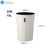阿司倍鹭（ASVEL）时尚家用客厅卧室皮革垃圾桶 塑料卫生间厨房创意皮套垃圾筒圆形纸篓 10L(白色)