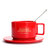 创意美式咖啡杯碟勺 欧式茶具茶水杯子套装 陶瓷情侣杯马克杯.Sy(美式咖啡杯(亮光红)+勺+瓷盘)