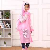 新款加厚卡通儿童雨衣带书包位充气帽檐宝宝儿童学生雨衣雨披(粉色 L)