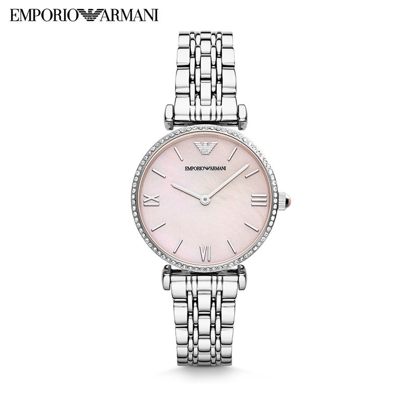 阿玛尼(emporio armani)手表女 时尚优雅石英钢带女士