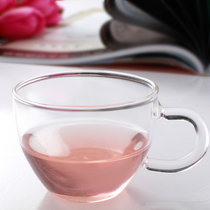 思柏飞茶杯功夫茶杯玻璃茶具杯带把花茶杯咖啡杯小茶杯耐热玻璃杯子带把小茶杯 茶杯一个