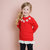 韩国童装Jelispoon2018冬季新款女童加绒版雪花蕾丝套装(105 红色)