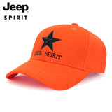 JEEP吉普男士棒球帽户外遮阳休闲帽子情侣款jeep工装鸭舌帽男女四季可穿(798-CA0265橙色 均码)