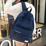 轻骑者韩版初高中学生简约百搭大容量双肩包旅行包笔记本电脑包蓝色 国美超市甄选