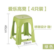 茶花塑料凳子加厚家用高凳子北欧简约高脚客厅餐桌凳子家用简约(高凳4只【绿色】)