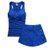 nike耐克女子瑜伽运动背心健身短裤裙羽毛球服带胸垫套装(蓝色)