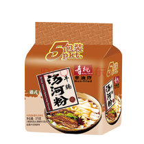 寿桃港式牛腩汤河粉375g (5包装腩汁味)方便速食面条独立包装真快乐甄选