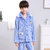 A类冬款加厚法兰绒儿童睡衣家居服男童睡衣中大童保暖套装(150/建议身高140-150 蓝色)