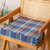 亚麻坐垫实木沙发垫高密度海绵垫办公室椅子换鞋凳增高厚垫子防滑(蓝灰格子 40x40厚5cm)