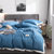 苏巧集北欧水洗棉简约系列全棉纯棉纯色三件套四件套床上用品 SQ3921(蓝 四件套（1.8m）)