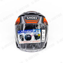 SHOEI日本JC2摩托车半盔3/4盔头盔骑行踏板(亮橙色印花 L)