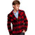 SPORTICA  格纹优雅简约男士外套 时尚厚实保暖 男装 风衣(红色 XL)