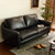 TIMI 现代简约PU沙发 日式PU沙发组合 小户型沙发组合 北欧时尚沙发(黑色 双人位沙发)