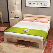 宜宸 实木床1.5双人床1.8米松木现代儿童床 单人床1.2米榻榻米(原木色床+床垫 1.5米*2米)