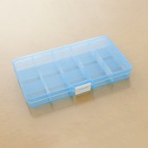 小号15格透明塑料可拆首饰储物归类药盒化妆针线渔具用品收纳盒(小15格蓝色)
