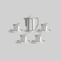 北欧式下午茶茶具套装家用高档陶瓷创意英式骨瓷咖啡具杯壶带托盘(1壶4杯4碟 11件)