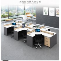 云艳YY-LCL140职员办公桌屏风办公桌简约员工位电脑桌工作位干字型六人位带花架(默认 默认)