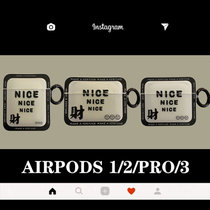 创意NICE文字款适用于AirPods3代耳机保护套1/2通用磨砂方形pro软壳(AirPods1/2 NICE文字款)