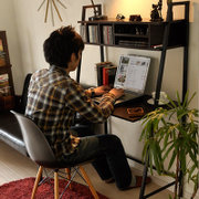 择木宜居书桌 学生台式电脑桌子办公桌 写字台(深胡桃 840*455*1410)