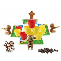 桌面游戏儿童椰子猴王桌面游戏弹射猴子比赛游戏聚会道具 椰子猴王投篮玩具